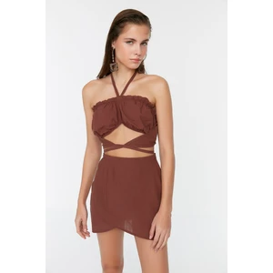 Trendyol Brown Tied Bottom-Top Set