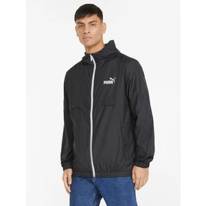 Black Men's Lightweight Sports Jacket with Hood Puma Solid Windbreaker - Men's