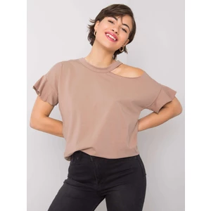 Dark beige cotton blouse