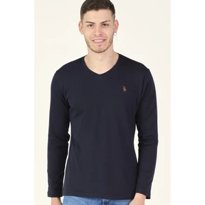 T8587 DEWBERRY V COLLAR MEN'S SWEATSHIRT-LACİVERT