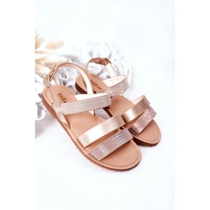 Children's Shiny Sandals Champagne Natalie