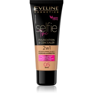 Eveline Selfie Time 2in1 Foundation & Concealer 05 Beige podkład o przedłużonej trwałości 2w1 30 ml