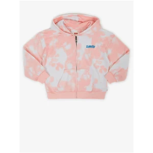 Levi's White-Pink Girls' Batik Sweatshirt with Zipper and Hood levi's® - Girls