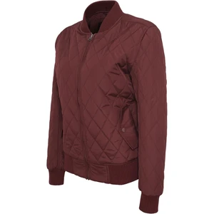 Women's Diamond Quilt Nylon Jacket Burgundy