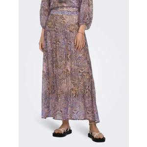 Brown-blue womens patterned maxi skirt ONLY Phoenix - Women