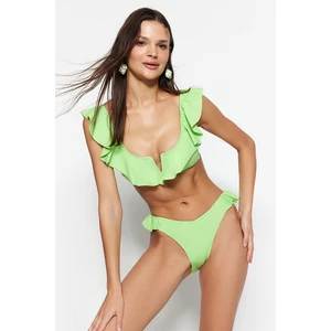 Trendyol Green Flounced High Leg Bikini Bottom