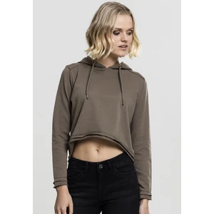 Women's Military Color Cropped Terry Hoody