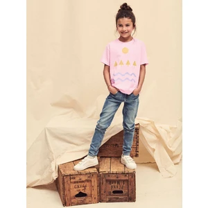 Pink Fruit of the Loom Cotton T-shirt