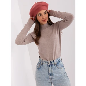 Brick red women's beret winter cap