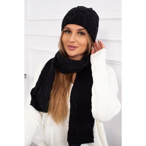 Women's set with scarf Marlena K416 black