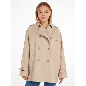 Beige women's short trench coat Tommy Hilfiger