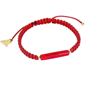 Lampglas Ochraňující červený náramek Shamballa Red Line s 24kt zlatem v perle Lampglas BSHX4