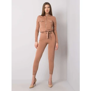 RUE PARIS Brown knitted jumpsuit