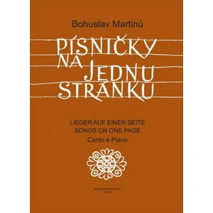 Písničky na jednu stránku - Bohuslav Martinů