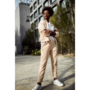 Women's tracksuit with beige stripes