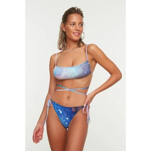 Trendyol Galaxy Patterned Tie Detailed Bikini Bottoms