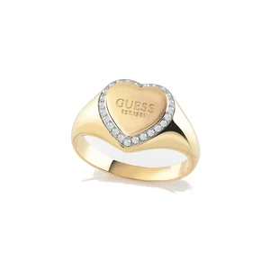 Guess Romantický pozlátený prsteň Fine Heart JUBR01430JWYG 52 mm