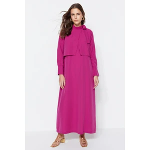 Trendyol Pink Lace-Up Detailed Woven Dress