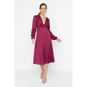 Trendyol Plum Decollete Woven Evening Dress