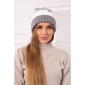 Beanie with fleece Bojana K265 grey+white