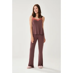 Dagi Pajama Top - Brown - Plain