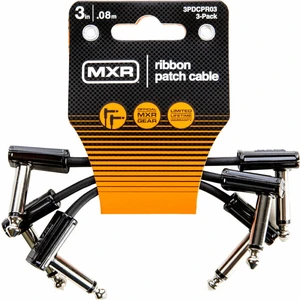 Dunlop MXR 3PDCPR03 Ribbon Patch Cable 3 Pack Schwarz 8 cm Winkelklinke - Winkelklinke