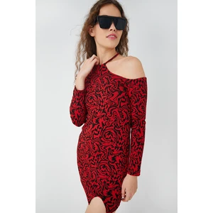 Koton Women's Red Patterned Dress