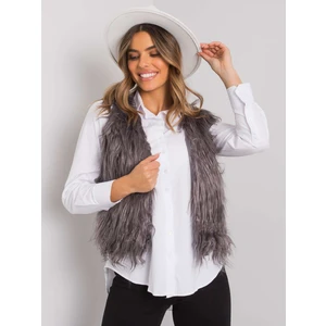 Dark gray women's Moncalieri OCH BELLA fur vest