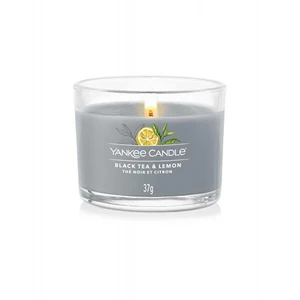 Yankee Candle Votívna sviečka v skle Black Tea & Lemon 37 g