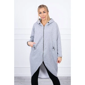 Long insulated sweatshirt gray