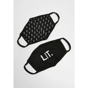 LIT Cotton face mask, 2 packs, black