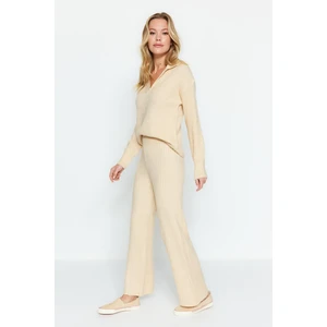 Trendyol Beige More Sustainable Soft Texture Knitwear Bottom-Top Set