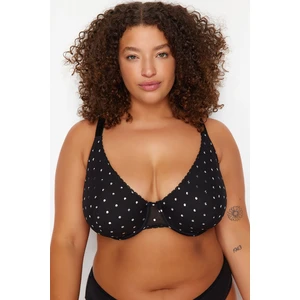 Trendyol Curve Black Polka Dot Mesh Plus Size Bra