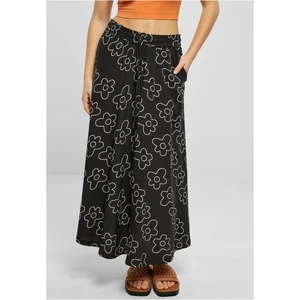 Women's viscose midi skirt blackflower