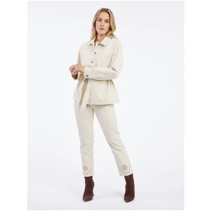 Orsay Beige Women's Patterned Denim Jacket - Women's