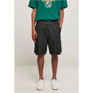 Organic Denim Cargo Shorts Black Washed