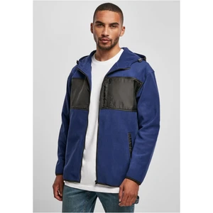 Micro fleece jacket with hood, space blue