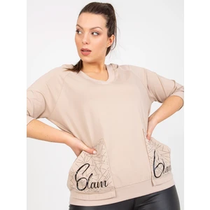 Beige blouse plus size for everyday wear with app