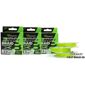 Intech first splétaná šňůra braided line braid x8 green 150 m - 0,205 mm 11,8 kg