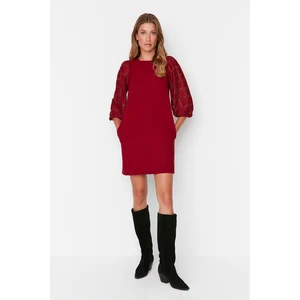 Trendyol Claret Red Wide Cut Sleeve Detailed Dress