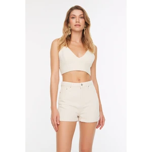 Trendyol Shorts - Beige - High Waist