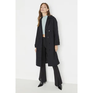 Trendyol Trench Coat - Black - Double-breasted