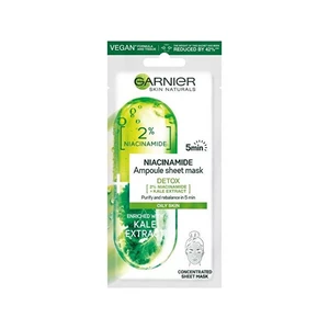 Garnier Síla ampulí v textilní masce s niacinamidem a extraktem z kapusty Skin Naturals 15 g