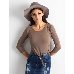 Basic light brown cotton blouse