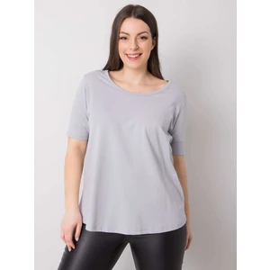 Women's plus size light gray cotton t-shirt