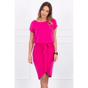 Tied dress with an envelope-like bottom fuchsia