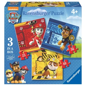 Ravensburger Tlapková Patrola Rubble, Marshall & Chase puzzle 25,36,49 dielikov