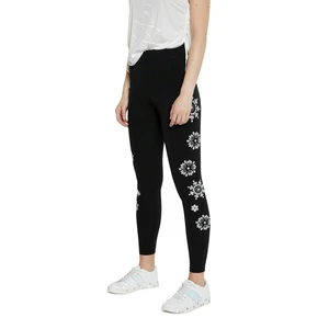 Desigual černé legíny Legging Mandala Swiss Embro