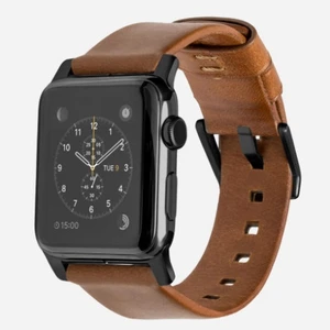 Nomad bőr karpánt Apple Watch 42/44 mm - Modern Brown/Black Hardware