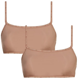 Calvin Klein 2 PACK - dámská podprsenka CK One Bralette QD3806E HONEY ALMOND S